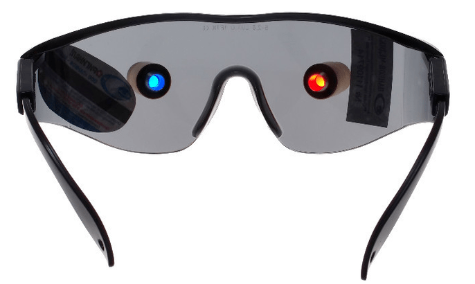 Training glasses with LED emitters to improve vision